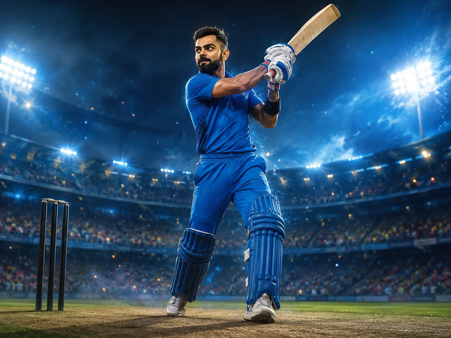Editorial artwork of Virat Kohli for NEXTNOW360 cricket coverage